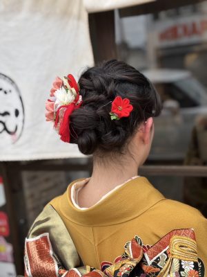 土浦市　成人式　二十歳の集い　着付け　ヘアセット　ヘアメイク