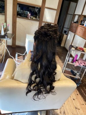 ヘアセット　ヘアメイク　巻き下ろし　ハーフアップ　卒業式　土浦市　早朝ヘアメイク　